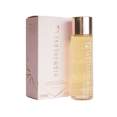 Масажна олія HighOnLove Massage Oil - Strawberry & Champagne (120 мл) з маслом насіння конопель SO3052 фото