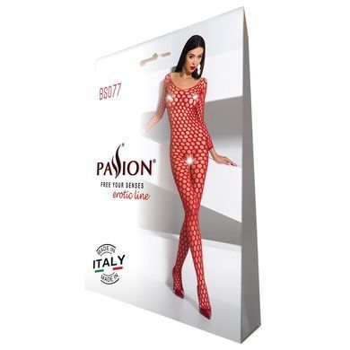 Бодістокінг з великою сіткою Passion BS077 red SO4157 фото