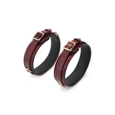 Фіксатори для стегон Liebe Seele Wine Red Thigh Cuffs L Size, натуральна шкіра SO9455 фото