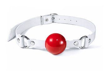 Кляп силіконовий Feral Feelings Silicon Ball Gag White/Red, білий ремінець, червона кулька SX3977 фото