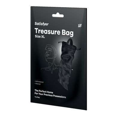 Мішечок для секс-іграшок Satisfyer Treasure Bag XL, чорний, на шнурку SX0552 фото