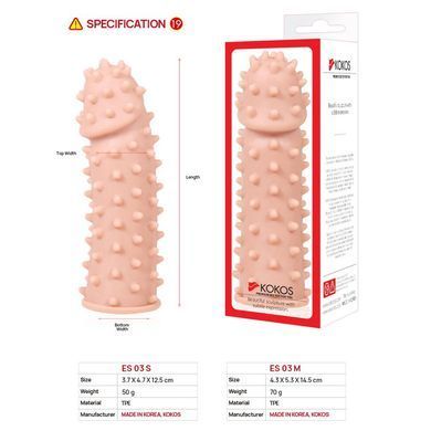 Насадка на член Kokos Extreme Sleeve ES.03 розмір M, потовщувальна, стимулюючий рельєф SO1275 фото
