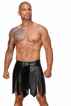 Чоловіча спідниця гладіатора Noir Handmade H053 Eco leather men's gladiator skirt, L, екошкіра SX0073 фото
