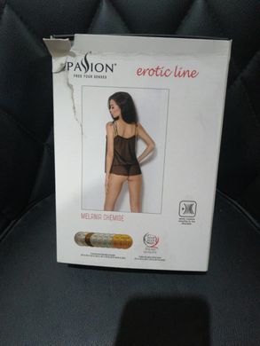 Сорочка прозора бебі дол Passion MELANIA CHEMISE S/M black (м'яте паковання!!!) EL16305-R фото