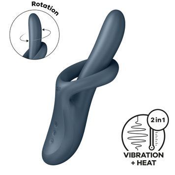 Вібратор з ротацією Satisfyer Heat Flex 4 Grey, підігрів до 39&deg;C SX2170 фото
