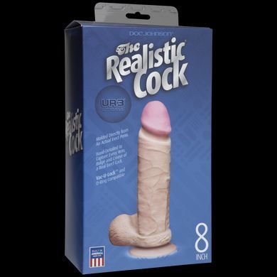 Фалоімітатор Doc Johnson The Realistic Cock 8 inch White - ULTRASKYN, Vack-U-Lock (м'яте паковання!!!) SO1551-R фото