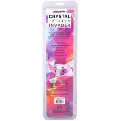 Фентезійний фалоімітатор Doc Johnson Crystal Jellies - Invader Dong 8.5 Inch - Teal SX4436 фото