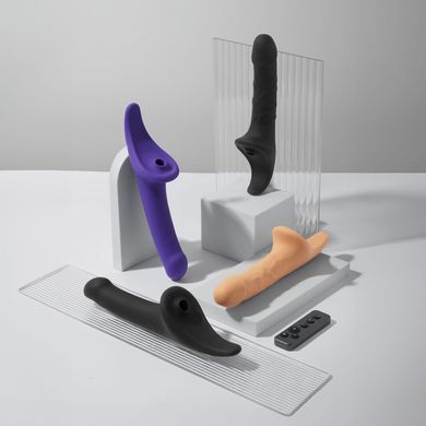 Вібронасадка для страпону з вакуумною стимуляцією Strap-On-Me Multi Orgasm Dildo M Black SX4031 фото