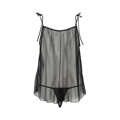 Сорочка прозора бебі дол Passion MELANIA CHEMISE S/M black (м'яте паковання!!!) EL16305-R фото