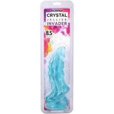 Фентезійний фалоімітатор Doc Johnson Crystal Jellies - Invader Dong 8.5 Inch - Teal SX4436 фото