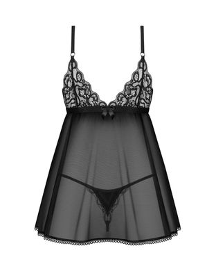 Пеньюар і трусики Obsessive Blomentis babydoll & thong XS/S SX1023 фото