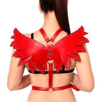 Жіноча портупея Art of Sex - Wings червона L-2XL, екошкіра SX2341 фото
