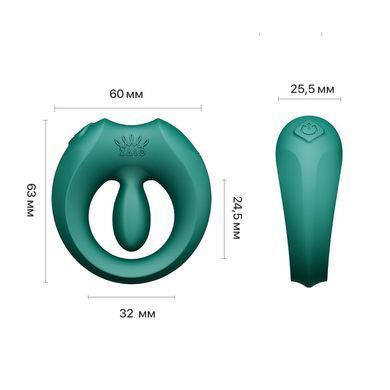 Ерекційне смарт-віброкільце Zalo Apis Turquoise Green, до 4 годин роботи, зарядний кейс SX2690 фото