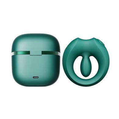 Ерекційне смарт-віброкільце Zalo Apis Turquoise Green, до 4 годин роботи, зарядний кейс SX2690 фото