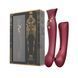 Смартвібратор 3в1 Zalo &mdash; Queen Set Wine Red, пульсівна перлина та вакуум, кристал Swarovski SO6662 фото 9