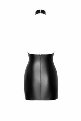 Сукня вінілова з напівпрозорим верхом F311 Noir Handmade Eros, з квітковим візерунком, чорна 13131/F311 фото