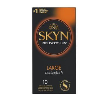 Безлатексні преміум-презервативи SKYN Large 10 шт, збільшений розмір (м'яте паковання!!!) SX2386-R фото