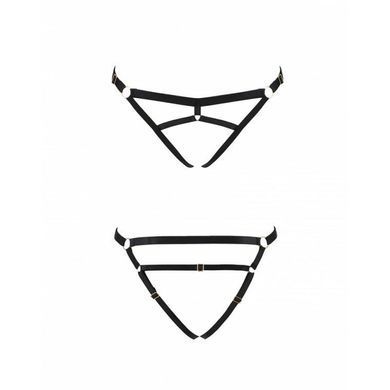 Трусики-стрінги зі стреп Passion Exclusive KELIS THONG L/XL, black PS27504 фото