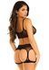 Комплект Leg Avenue Top and garter harness, One Size, чорний, сітчастий, топ + пояс з гартерами SX1073 фото 2