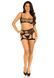Комплект Leg Avenue Top and garter harness, One Size, чорний, сітчастий, топ + пояс з гартерами SX1073 фото 5