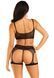 Комплект Leg Avenue Top and garter harness, One Size, чорний, сітчастий, топ + пояс з гартерами SX1073 фото 3