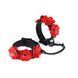 Наручники Liebe Seele Flower Rhythm - Black and Red Leather Flowers Hand Cuffs SX4839 фото 1