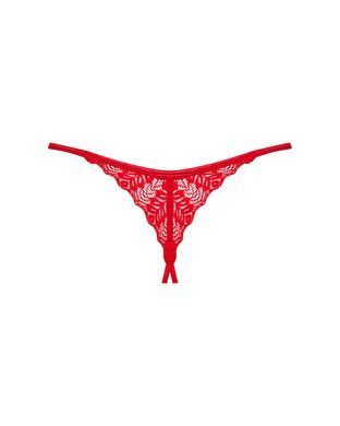 Трусики з доступом Obsessive Ingridia crotchless thong M/L, червоні SO9044 фото