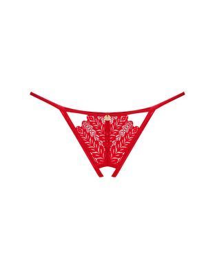 Трусики з доступом Obsessive Ingridia crotchless thong M/L, червоні SO9044 фото