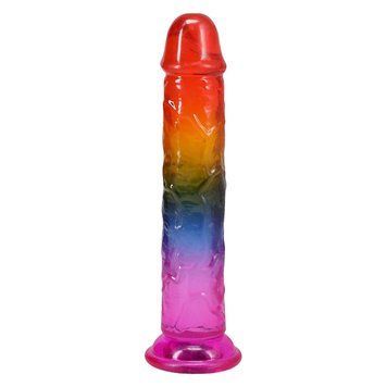 Дилдо Doc Johnson Crystal Jellies - 7.5 Inch Dong - Rainbow SX4444 фото