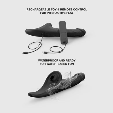 Вібронасадка для страпону з вакуумною стимуляцією Strap-On-Me Multi Orgasm Realistic Dildo XL Black SX4039 фото