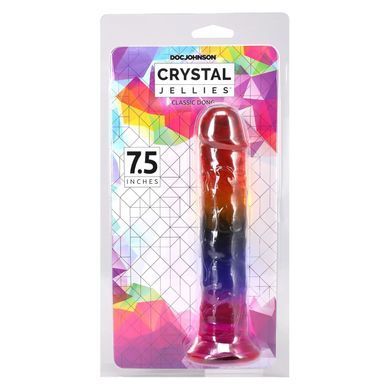 Дилдо Doc Johnson Crystal Jellies - 7.5 Inch Dong - Rainbow SX4444 фото