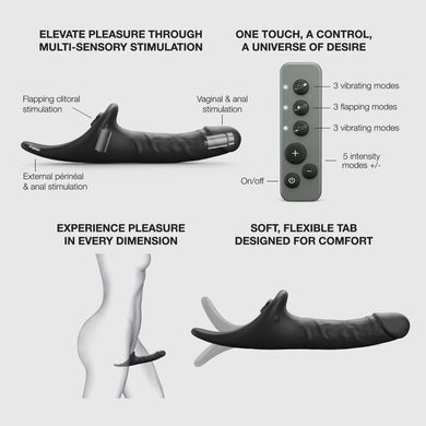 Вібронасадка для страпону з вакуумною стимуляцією Strap-On-Me Multi Orgasm Realistic Dildo XL Black SX4039 фото