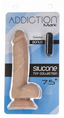 Реалістичний фалоімітатор на присосці ADDICTION &mdash; Mark 7,5&Prime; Dildo With Balls, Beige SO5583 фото