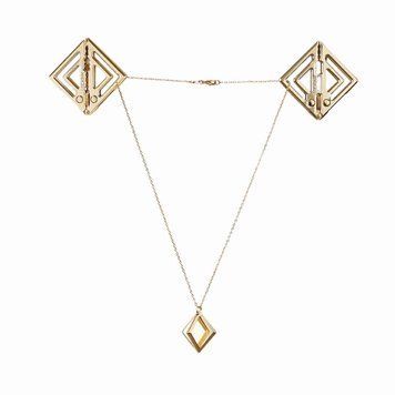 Затискачі для сосків з легкою підвіскою LOCKINK Adjustable Nipple Clamps with Light Pendant, золотисті SX0848 фото