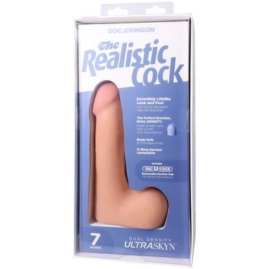 Фалоімітатор Doc Johnson The Realistic Cock ULTRASKYN 7 Inch with Balls Vanilla (м'яте паковання!!!) SX4442-R фото