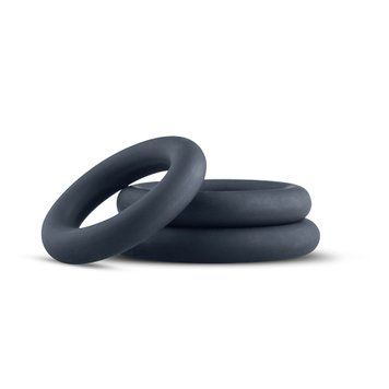 Набір ерекційних кілець Boners 3-Piece Cock Ring Set &ndash; Grey, 3; 3,3 та 4,4 см SO8844 фото