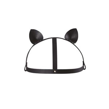 Маска кішечки Bijoux Indiscrets MAZE - Cat Ears Headpiece Black, екошкіра SO2684 фото