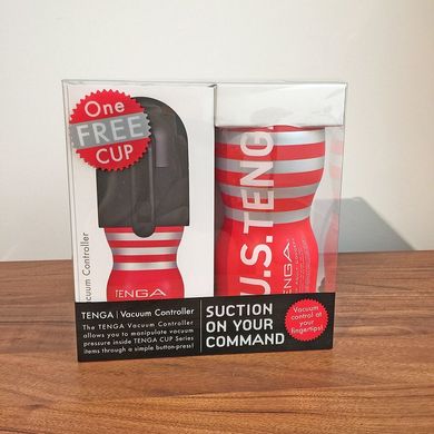 Вакуумна насадка Tenga Vacuum Controller з мастурбатором US Deep Throat Cup, єдиний, що смокче TVC-001S фото