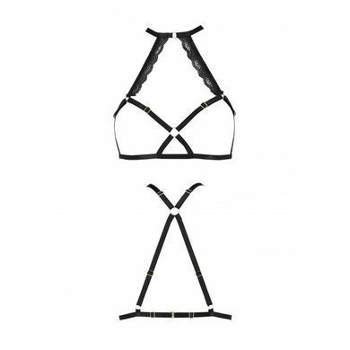 Портупея зі стреп з мереживом Passion Exclusive LORRY BRA S/M, black PS27602 фото